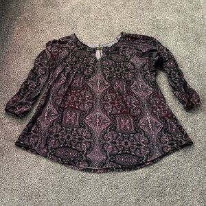 Reborn Paisley Blouse - Black and Pink